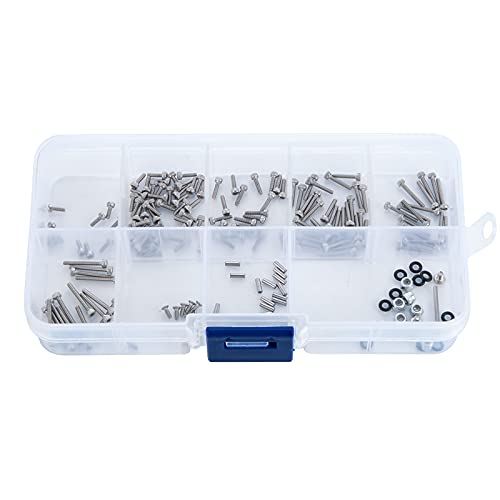 RC-Hub 186pcs M1.4 Metal Screws Nut Box Set for 1/24 Axial SCX24 90081 RC Crawler Truck Car