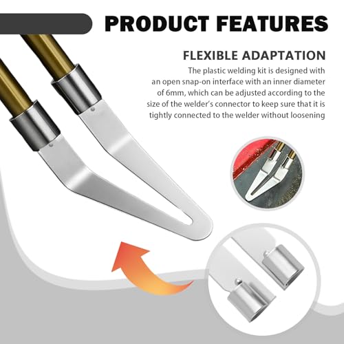 4PCS Plastic Welding Tips by Plastic Welder Gun,Stainless Steel Plastics Welder Tips with 45° Elbow,Smoothing Tip Head Plastics Welding Kit Car Accessories for Bumper Repair