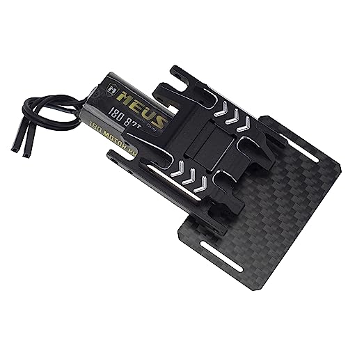MEUS RACING TRX4M Transmission Motor Kit with Skid Plate and Battery Mount for TRX4M Defender Bronco K10 F150 1/18 RC Crawler Car Upgrades Toy Vehicles and Accessories (Black) - color: Black