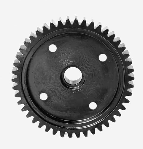 Hardened Steel 46T and 52T RC Main Spur Gear M1.0 Upgrade Parts for 1/8 Sledge Monster Truck (Black)