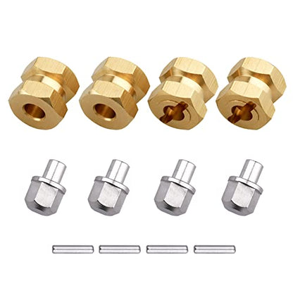 Brass 12mm Wheel Spacer Wheel Hubs Extension Drive Adapter for Axial SCX10 & SCX10 II 1/10 RC Crawler (12mm) - size: 12mm