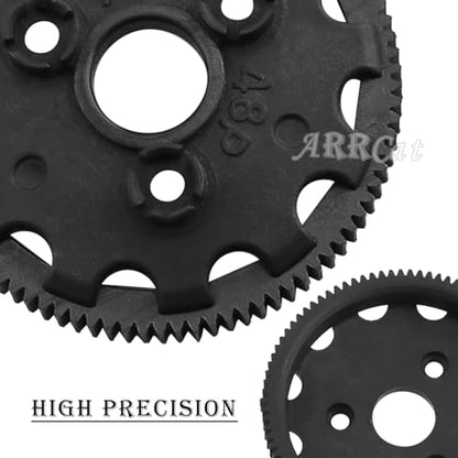 76T 48P Spur Gear with 25T 27T Pinions Gear & Slipper Clutch Upgrades Part for 1/10 Slash Rustler Stampede Bandit 2WD VXL,76T Spur Gear,Red