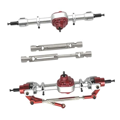 Colaxi Metal Front Rear Axles Set 1/12 Scale RC Car Upgrade Repairing DIY Replace Parts Drive Shafts for MN82T MN82 MN82S LC79, Red - color: Red
