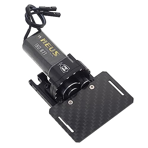 MEUS RACING TRX4M Transmission Motor Kit with Skid Plate and Battery Mount for TRX4M Defender Bronco K10 F150 1/18 RC Crawler Car Upgrades Toy Vehicles and Accessories (Black) - color: Black