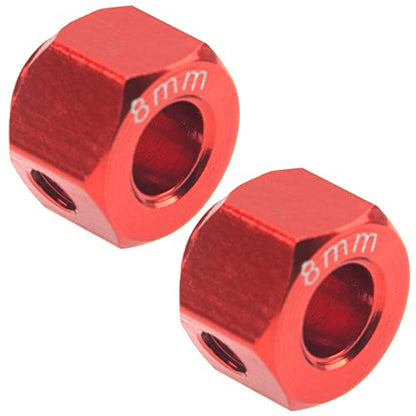 ShareGoo Aluminum RC 12mm Hex Extended Wheel Hex Hub Extension 8mm Offset Spacers Compatible with Traxxas TRX4 TRX6 1/10 RC Crawler (8mm, Red) - color: Red, size: 8mm