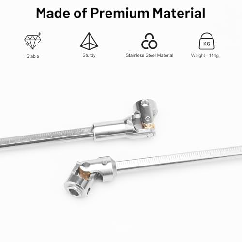daitoku Driveshaft Universal Joint Drive Shaft 68-229mm Free to Cut Length for SCX10 I II III TRX4 Capra 1/10 LCG DIY RC Upgrade Parts - Silver - color: Silver