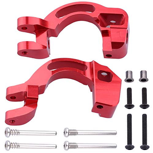 Hobbypark Aluminum Front Steering Block Knuckles & C-Hubs Caster Blocks & Rear Hubs for Arrma 1/10 Granite 4X4,Typhon, Big Rock, Senton, Replace AR330442 AR330467 AR330469 (Red) - color: Red