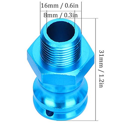 4pcs Wheel Extension Hex Drive Hub Adapters Widener, Aluminum Alloy 17mm Hex 23mm Wheel Extension Adapters for 1/8 RC Car Model (Blue) - color: Blue