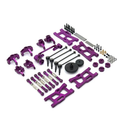 Amagogo Industrial Vehicle RC Car Parts Set with Aluminum Control Arms Link Rods Differential Gears Bearings Hardware for Handling Stability Maintenance Suitable for WLtoys 1/1, Purple - color: Purple