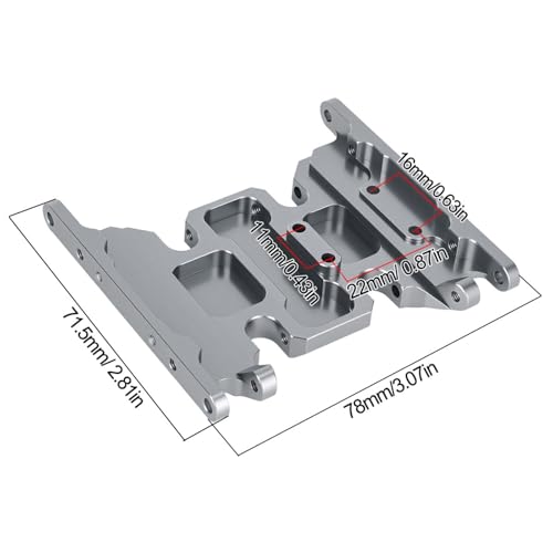 Aluminum Center Transmission Skid Plate Mount for Axial SCX10 II 90046 90047 1/10 RC Crawler Upgrades Parts (Purple) - color: Purple