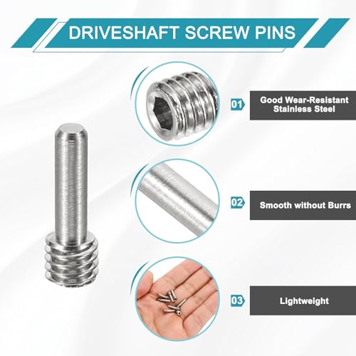 MECCANIXITY 8 Pack Driveshaft Screw Pins, M4x12x3.5mm Universal Stainless Steel Drive Shaft Screw Pins, RC Car Repair Parts for Electric Car/Truck Replacement - size: M4x12x3.5mm