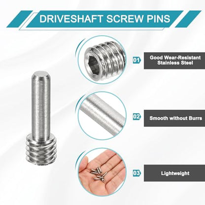 MECCANIXITY 8 Pack Driveshaft Screw Pins, M4x12x3.5mm Universal Stainless Steel Drive Shaft Screw Pins, RC Car Repair Parts for Electric Car/Truck Replacement - size: M4x12x3.5mm