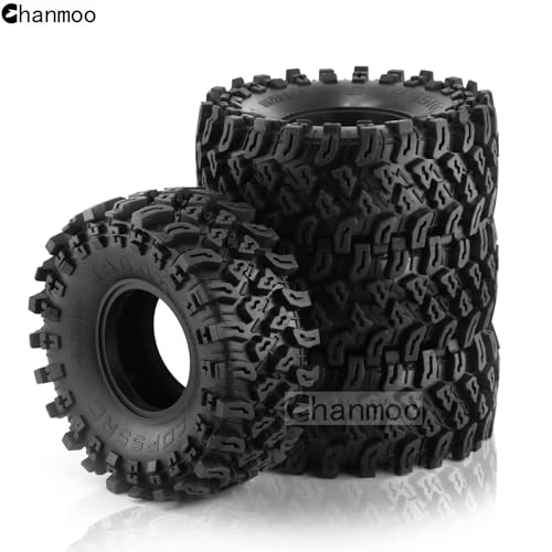 2.2 RC Crawler Tires 1/10 RC Rubber Slingers Grappler Mud Wheels Tyres For 1:10 Scale Rock Crawler Car Axial SCX10 90047 D90 TF2 Tamiya CC01 Traxxas TRX4 2.2in Beadlock Rims 4PCS