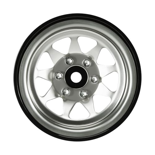INJORA -4.05mm Offset Steel 1.3" Wheels for 1/24 1/18 RC (Gunmetal Grey) - color: Gunmetal Grey