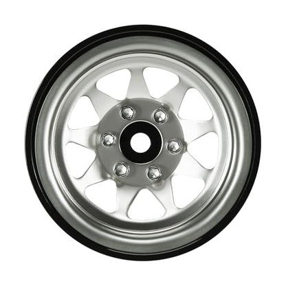 INJORA -4.05mm Offset Steel 1.3" Wheels for 1/24 1/18 RC (Gunmetal Grey) - color: Gunmetal Grey