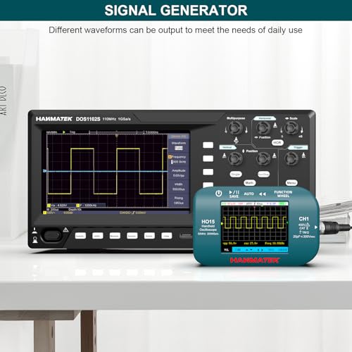 HANMATEK HO15 Handheld Digital Oscilloscope - 50MHz Bandwidth, 200MSa/s High-Precision Sampling, 2.8" TFT Display, USB Rechargeable, Signal Generator,Portable for Fieldwork - style: Professional 50 Mhz