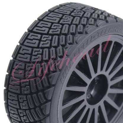 Lifehead 67mm RC On-Road Rally Car Tires and Wheels for 1/10 RC On-Road Touring Drift Car HSP Tamiya XV01 TT01 TT02B HPI Kyosho FAZER MK2 /12mm Hex - color: Black B
