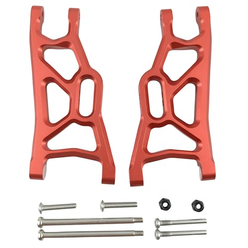 Aluminum Front Lower Suspension Arms for 1/10 Slash 2WD RC Car (Red) | 3631,A-Arms,CNC Machined,Heavy Duty,High Strength,Precision Fit,Wear Resistant,Durable,RC Upgrade Parts - color: Red