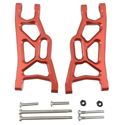 Aluminum Front Lower Suspension Arms for 1/10 Slash 2WD RC Car (Red) | 3631,A-Arms,CNC Machined,Heavy Duty,High Strength,Precision Fit,Wear Resistant,Durable,RC Upgrade Parts - color: Red