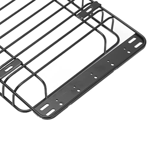 RC Car Roof Rack with LED Light Bar Universal Stainless Steel Accessory for Crawler Climbing Truck Upgrade DIY Installation