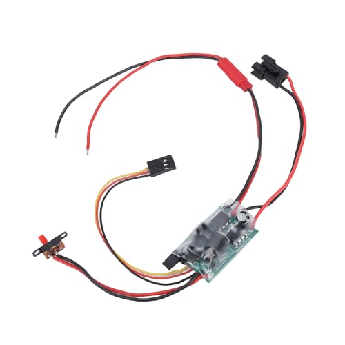 Brushed ESC, Sturdy Electronic Speed Controller with Brake, Upgrade for 1/16 RC Car, Easy Install for WPL MN Crawler Trucks (16A)