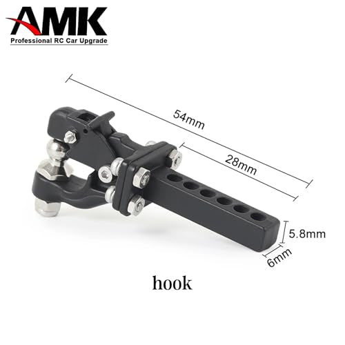 AMK 1/10 Scale RC Trailer Hitch Tow Hook, RC Trailer Hitch Receiver for RC Crawler Redcat GEN 8 Scout II CC01 TF2 TRX4 Axial SCX10 90046 (Linkage Assembly) - color: Linkage Assembly
