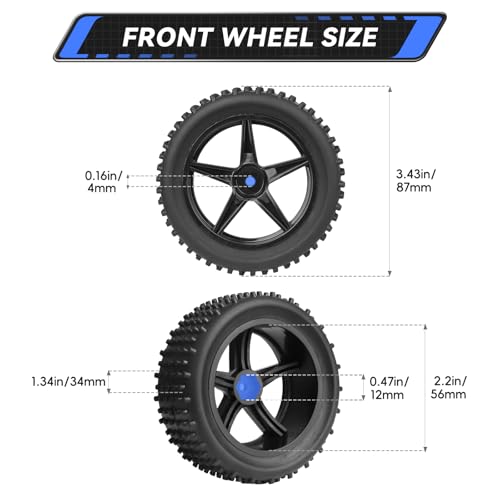 RC Buggy Wheels and Tires 12mm Hex Hubs for HSP 94107 94170 94155 94177 Traxxas Bandit Redcat Shockwave Wltoys 144001 1/10 Off-Road Rally Racing Car