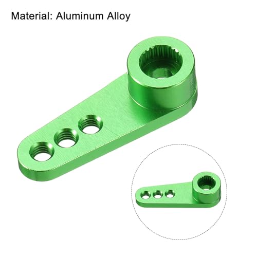 MECCANIXITY Metal 25T 25 Teeth Steering Servo Single Arm Horn Green for DIY RC Car/Boat/Airplane Boat Accessories - color: Green