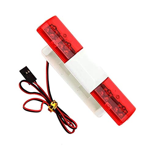 RC Model LED Police Night Light Bar Flash Lamp Compatible with 1/10 1/8 RC Car Model for HSP Tamiya CC01 Axial SCX10 (Red) - color: Red