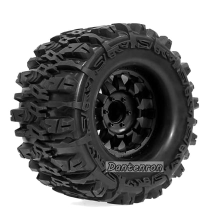 Dantenran 1/8 1/7 RC Monster Truck Tires OD 6.69" And Wheels 12mm 14mm 17mm Hex For 1:7 1:8 1:10 Off Road Truck Car Traxxas Maxx Tmaxx Summit ERevo 3.3 Arrma KRATON Notorious Outcast 6S Typhon 3S (L3)