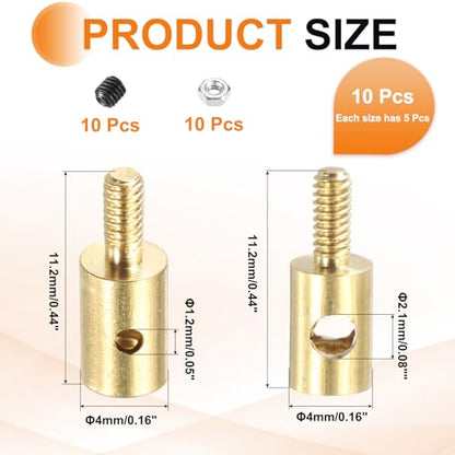 MECCANIXITY Linkage Stoppers Connecting Servo Arm, Push Rod with Nut and Screw for RC Airplane, D4x1.2mm D4x2.1mm 10 Pcs - size: D4x1.2mm; D4x2.1mm