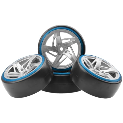 ShareGoo 4PCS/Set Hard Plastic 1/10 RC Drift Car Tires 12mm Hex Hard Tyre Compatible with Traxxas HSP Tamiya HPI Kyosho 1/10 RC On-Road Drifting Drift Car