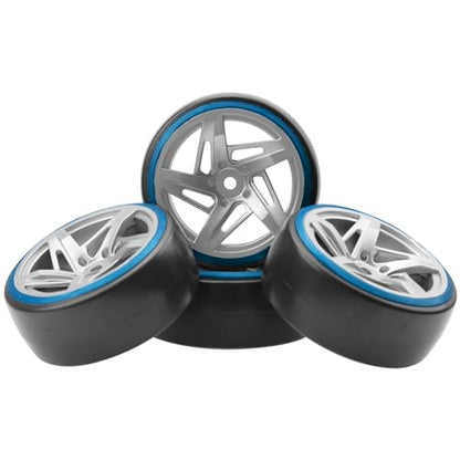 ShareGoo 4PCS/Set Hard Plastic 1/10 RC Drift Car Tires 12mm Hex Hard Tyre Compatible with Traxxas HSP Tamiya HPI Kyosho 1/10 RC On-Road Drifting Drift Car