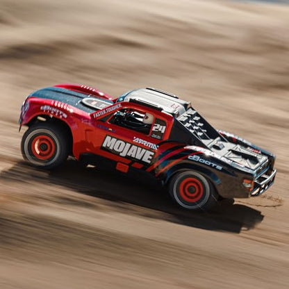 ARRMA Mojave GROM 4x4 SMART RC Desert Truck, RTR, Red/Black | Small Scale, Battery and Charger Included, ARA2104T1 - color: Red