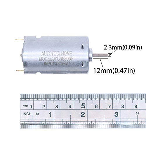 12V DC Motor, Small Electric Motor for RC Car DIY | High Speed High Torque Compact Brushed 12V Motor 2.3mm Shaft for RC cars, Hobby models, Robotics and DIY Replacement projects