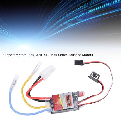 Zunate 60A RC Brushed ESC for 380 370 540 550 Motors, Supports NiMH and LiPo Batteries, Compatible with RC Cars Trucks Crawlers and Boats