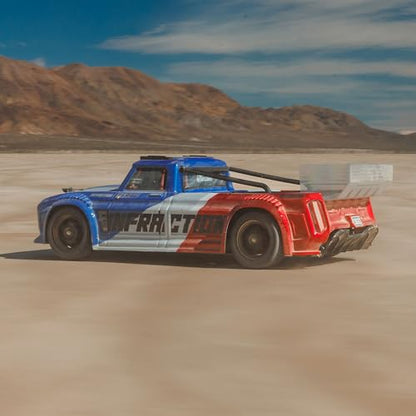 ARRMA RC Truck 1/8 Infraction 223S DSC 4X4 RTR Brushless All-Road Street Bash (Lipo Battery and Charger Not Included), Blue/Red, ARA4315V4T1 - color: Blue/Red
