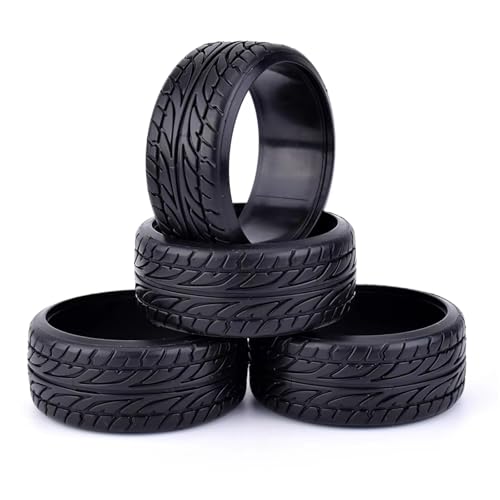 for Tamiya for HPI for Redcat for Racing for HSP for 1/10 On-Road for Racing 4Pcs Flat Medium Grain Drift Tires 26mm Plastic Hard Tyres RC Vehicle Wheels Tires