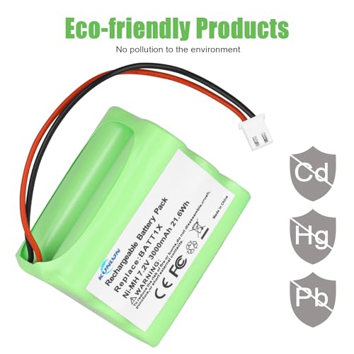 KUNLUN 3000mAh 7.2V Replacement Battery for 2GIG BATT1X BATT2X BATT1 | Compatible for 2GIG Go Control Panel Security Alarm System GC2, 2GIG-CNTRL2, 2GIG-CP2, GCKIT311, 228844, 6MR2000AAY4Z
