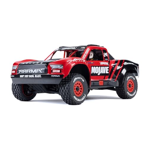 ARRMA Mojave GROM 4x4 SMART RC Desert Truck, RTR, Red/Black | Small Scale, Battery and Charger Included, ARA2104T1 - color: Red