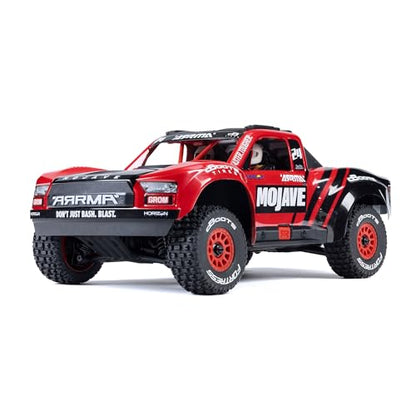 ARRMA Mojave GROM 4x4 SMART RC Desert Truck, RTR, Red/Black | Small Scale, Battery and Charger Included, ARA2104T1 - color: Red