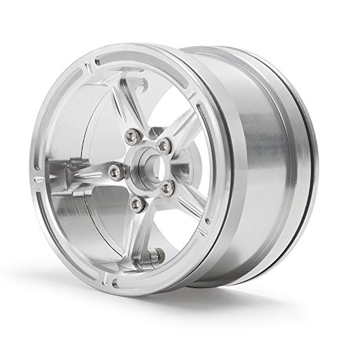 Aluminum Alloy 2.2" Beadlock Wheels/Rims for 1/10th Scale RC Crawler Car Axial Wraith-Pack of 4 (Silver)