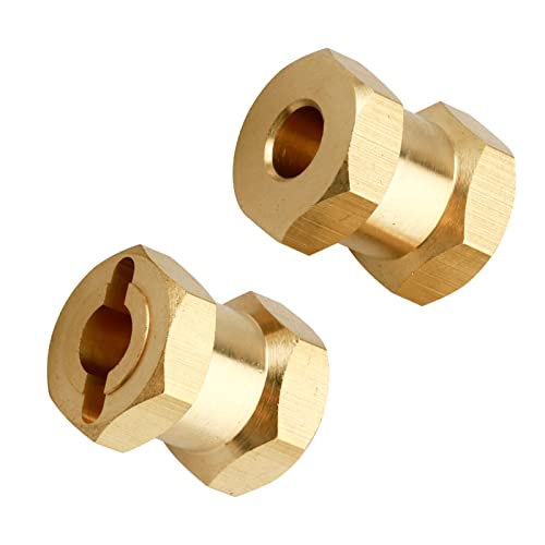 4PCS CrazyHobby Brass RC 12mm Wheel Hubs Extensions Wheel Spacers Hex Drive Adapter for 1/10 RC Crawler Axial SCX10 & SCX10 II 90046 D90 (15mm) - size: 15mm