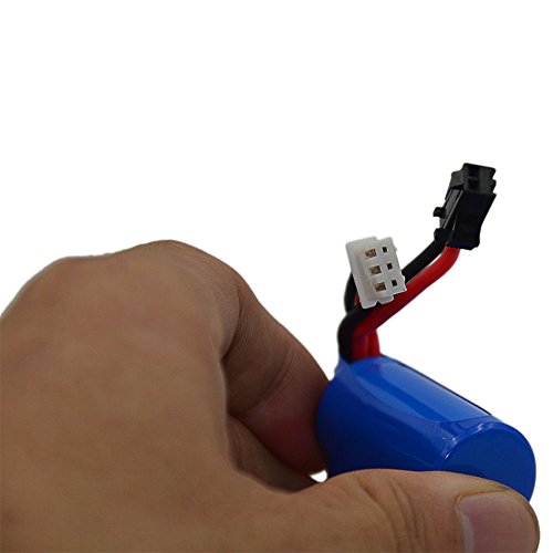 Blomiky 2 7.4V 600mAh 4.44Wh Lion Battery with SM-2P Black 2 Pin Plug Suitable for Skytech TKKJ Blue Boat H100 H102 H106 and H120 RC Ship Boat / H100 Battery 2