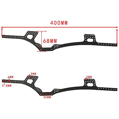 Adjustable LCG Chassis Carbon Fiber Frame Rails for 1/10 RC Crawler Axial SCX10 & SCX10 II 90046 90047 86100 Lower Center of Gravity Upgrade Parts