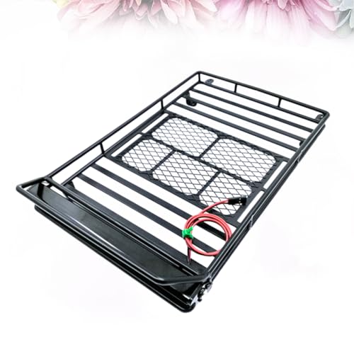 1:10 Car Luggage Bracket Roof Rack with LED Light for Crawler Cars Universal Storage Solution for RC Vehicles