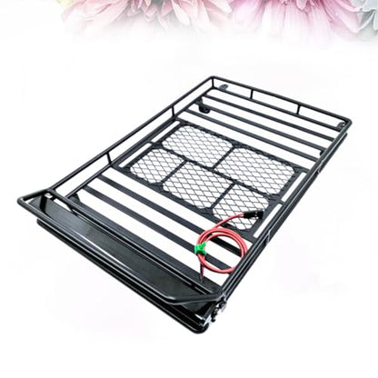1:10 Car Luggage Bracket Roof Rack with LED Light for Crawler Cars Universal Storage Solution for RC Vehicles