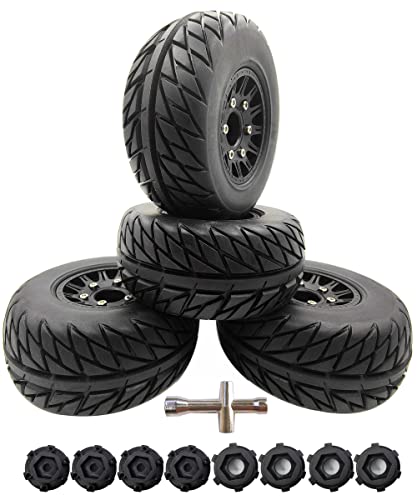 RC Short Course Truck Tires with Foam Inserts for 1/10 Scale Arrma Senton | Detachable Replacement 17mm 14mm 12mm RC Wheels and Tires High Grip,Pre-Mounted,Durable Rubber,Ready to Install
