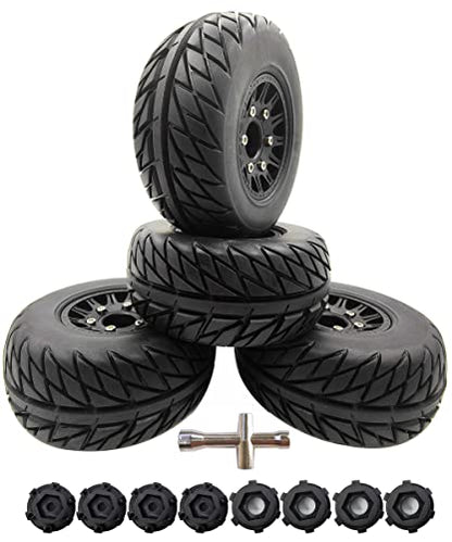 RC Short Course Truck Tires with Foam Inserts for 1/10 Scale Arrma Senton | Detachable Replacement 17mm 14mm 12mm RC Wheels and Tires High Grip,Pre-Mounted,Durable Rubber,Ready to Install