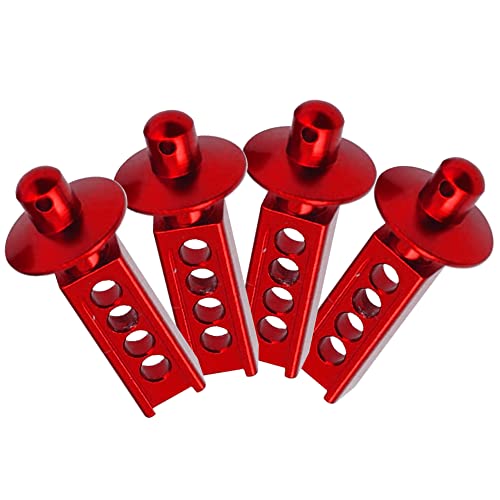 4Pcs Vgoohobby Aluminum Alloy RC Body Post Mounts Compatible with Traxxas Mini E-Revo Mini Slash 1/16 RC Car (Red) - color: Red